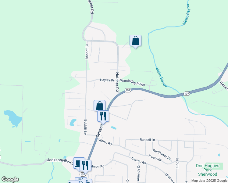 map of restaurants, bars, coffee shops, grocery stores, and more near 1411 Hatcher Road in Sherwood