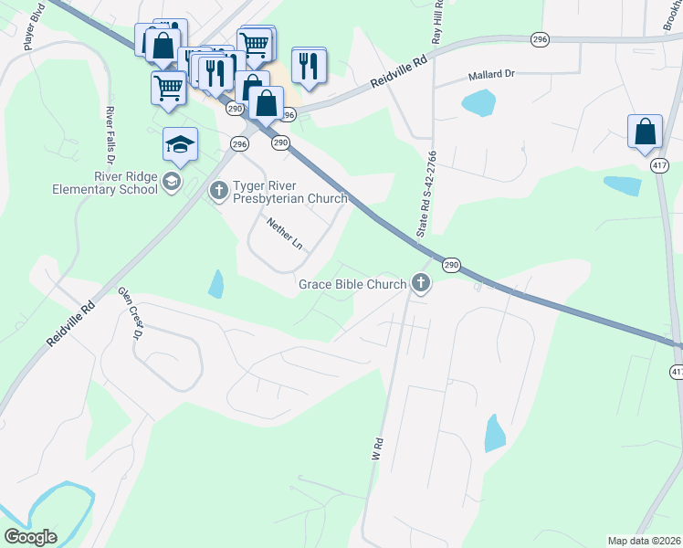 map of restaurants, bars, coffee shops, grocery stores, and more near 230 Green Ridge Drive in Moore