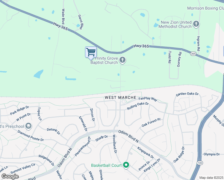 map of restaurants, bars, coffee shops, grocery stores, and more near 9803 Elderberry Trail in North Little Rock