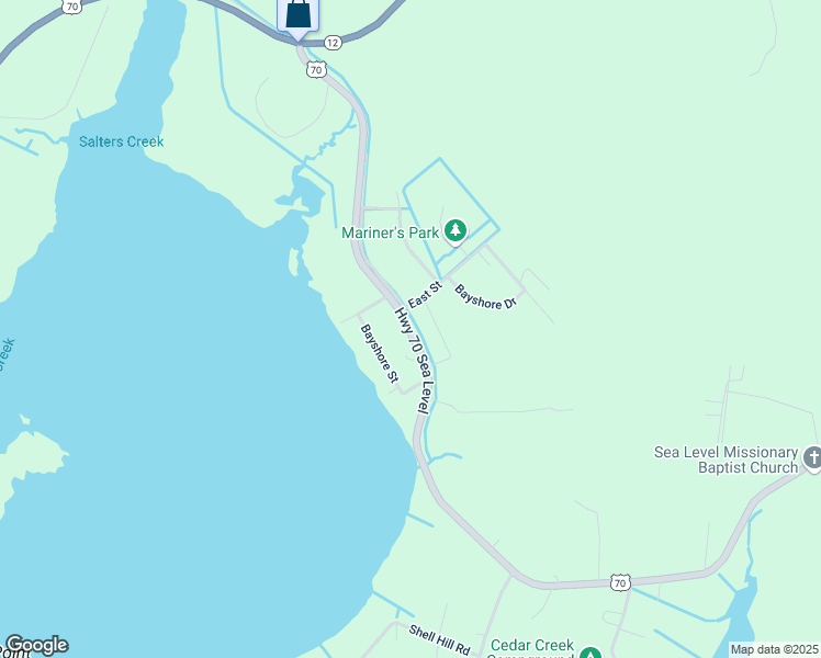 map of restaurants, bars, coffee shops, grocery stores, and more near 261 Hospital Drive in Sealevel