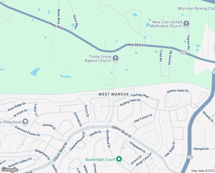map of restaurants, bars, coffee shops, grocery stores, and more near 9803 Elderberry Trail in North Little Rock