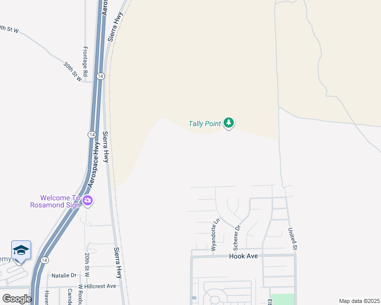 map of restaurants, bars, coffee shops, grocery stores, and more near 4141 15th Street West in Rosamond