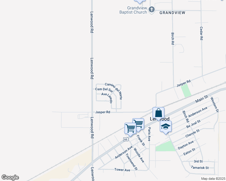 map of restaurants, bars, coffee shops, grocery stores, and more near 25022 Camino Del Sol in Barstow