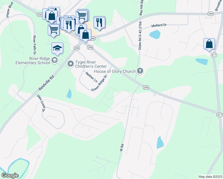 map of restaurants, bars, coffee shops, grocery stores, and more near 230 Green Ridge Drive in Moore