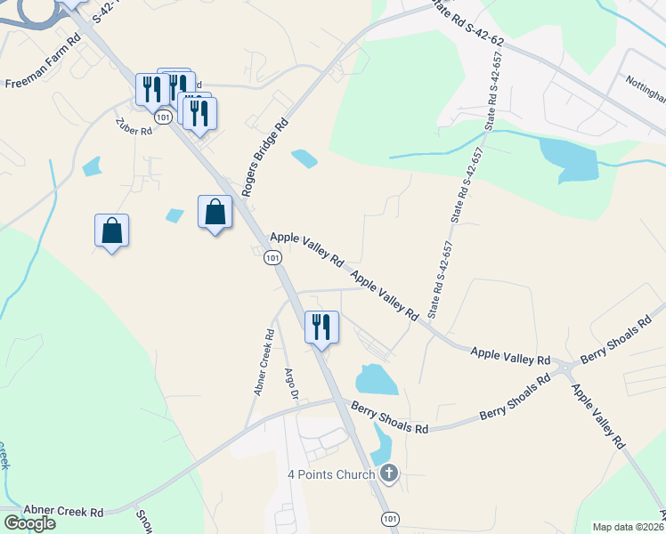 map of restaurants, bars, coffee shops, grocery stores, and more near 124 Apple Valley Road in Duncan