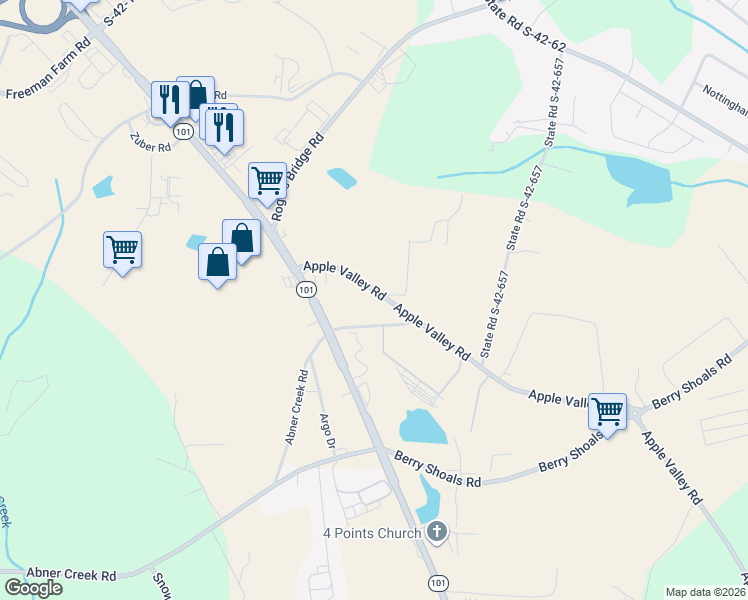 map of restaurants, bars, coffee shops, grocery stores, and more near 124 Apple Valley Road in Duncan