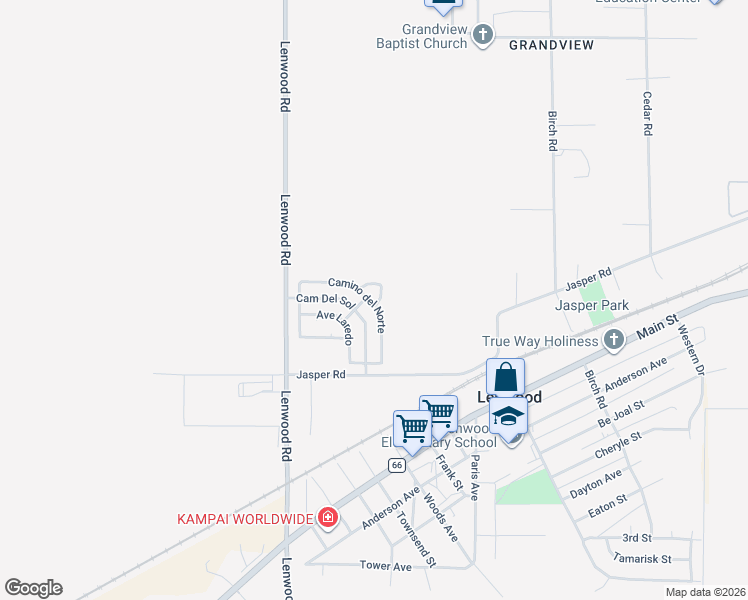 map of restaurants, bars, coffee shops, grocery stores, and more near 34693 Paseo Del Valle in Barstow