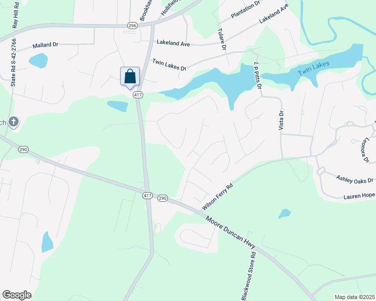 map of restaurants, bars, coffee shops, grocery stores, and more near 106 South Hamlet Court in Moore