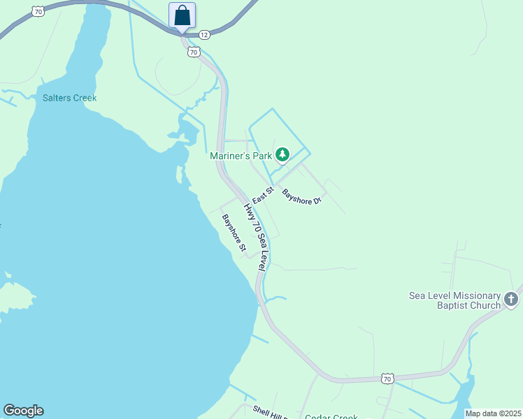 map of restaurants, bars, coffee shops, grocery stores, and more near 261 Hospital Drive in Sealevel