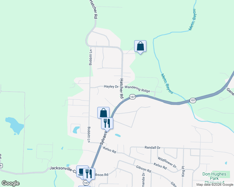map of restaurants, bars, coffee shops, grocery stores, and more near 1421 Hatcher Road in North Little Rock