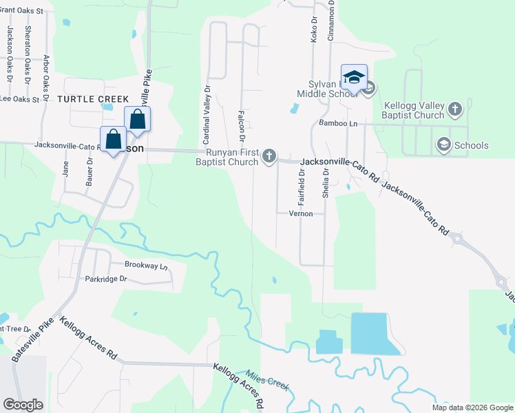 map of restaurants, bars, coffee shops, grocery stores, and more near 15 Lenox Drive in North Little Rock
