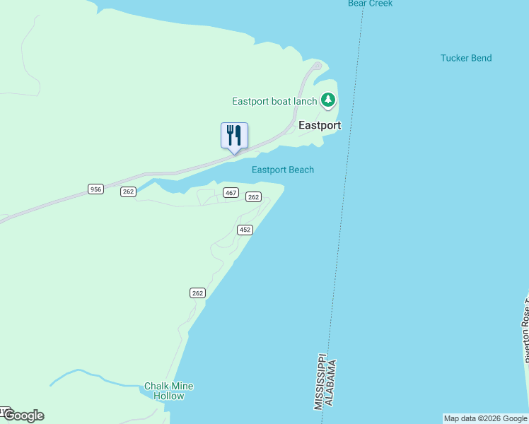 map of restaurants, bars, coffee shops, grocery stores, and more near 11-99 County Road 452 in Iuka