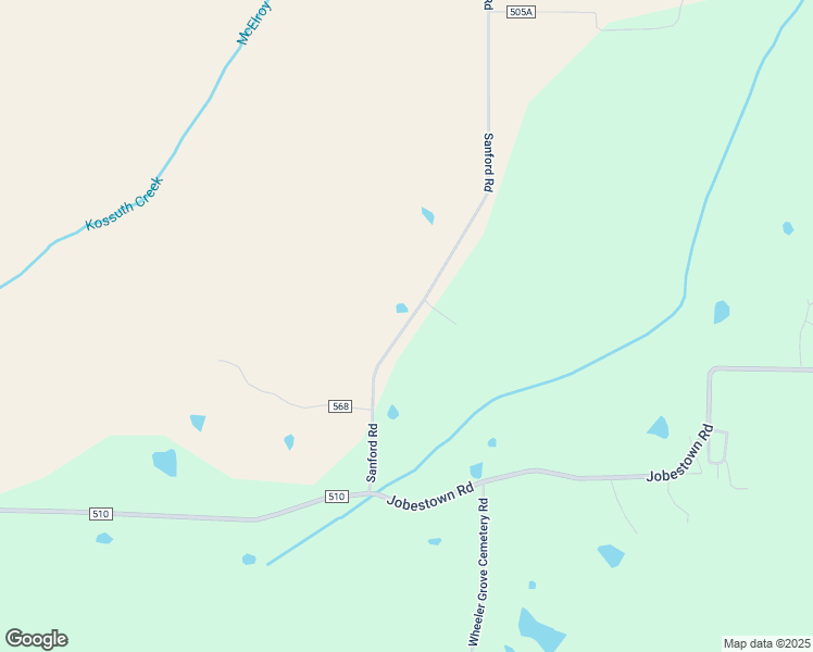 map of restaurants, bars, coffee shops, grocery stores, and more near Sanford Road in Alcorn County