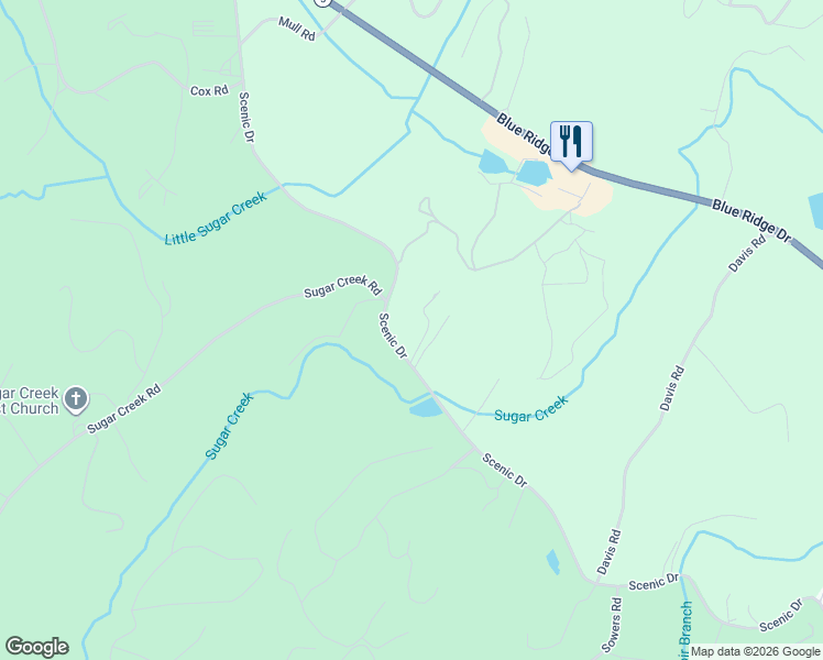map of restaurants, bars, coffee shops, grocery stores, and more near 1211 Scenic Drive in Blue Ridge
