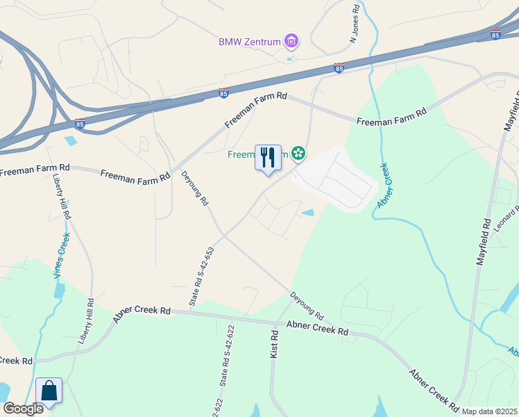 map of restaurants, bars, coffee shops, grocery stores, and more near 852-872 State Road S-42-653 in Greer