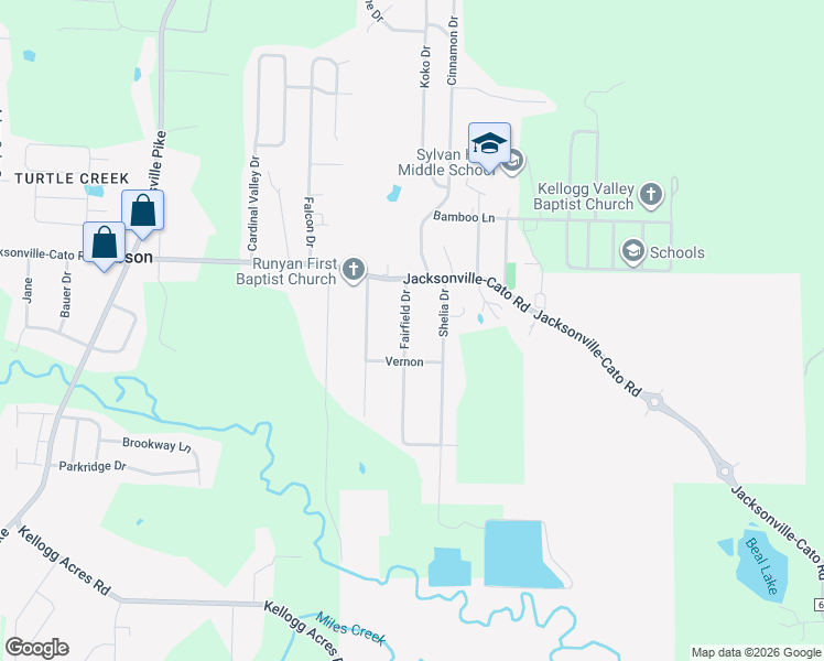 map of restaurants, bars, coffee shops, grocery stores, and more near 11 Fairfield Drive in Sherwood