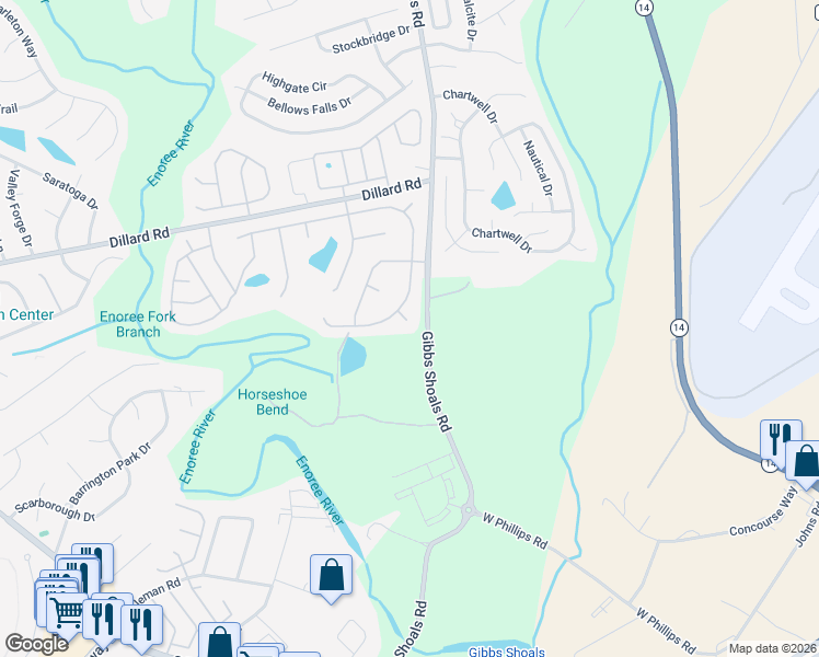 map of restaurants, bars, coffee shops, grocery stores, and more near 206 Trask Court in Greer