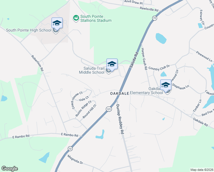 map of restaurants, bars, coffee shops, grocery stores, and more near 725 Forest Road in Rock Hill
