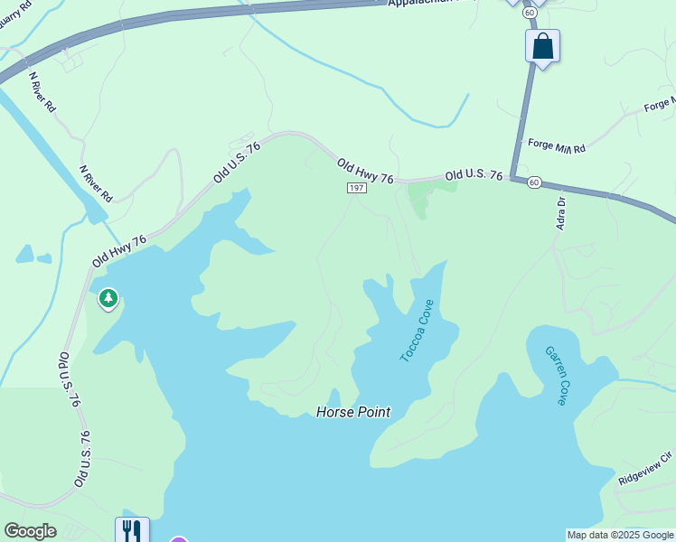 map of restaurants, bars, coffee shops, grocery stores, and more near 295 Old Toccoa Road in Morganton