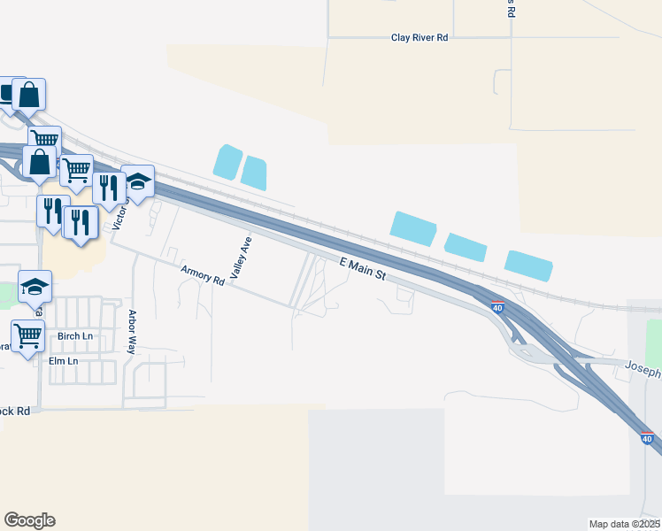 map of restaurants, bars, coffee shops, grocery stores, and more near 2430 Main Street in Barstow
