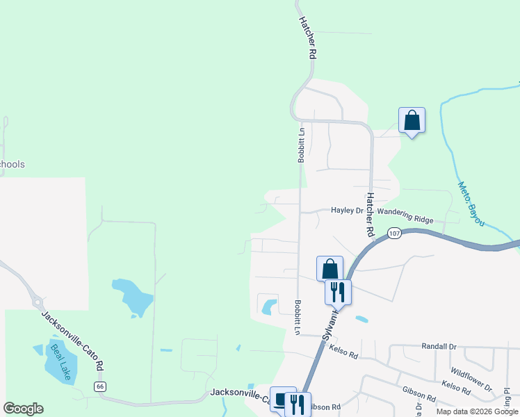 map of restaurants, bars, coffee shops, grocery stores, and more near 7923 Mudge Lane in North Little Rock