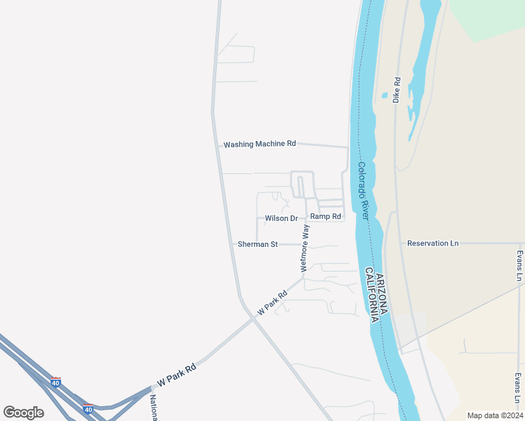 map of restaurants, bars, coffee shops, grocery stores, and more near 1302 Wilson Drive in Needles