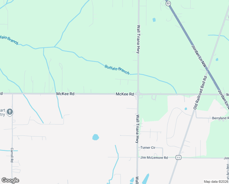 map of restaurants, bars, coffee shops, grocery stores, and more near 1015 McKee Road in Toney