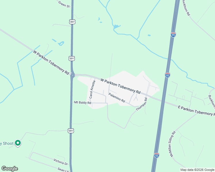map of restaurants, bars, coffee shops, grocery stores, and more near 106 Palamino Road in Parkton