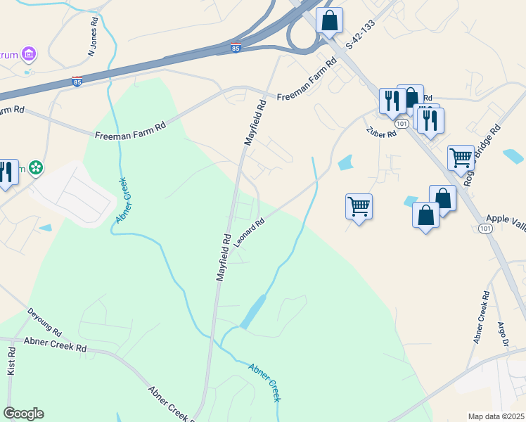 map of restaurants, bars, coffee shops, grocery stores, and more near 219 Leonard Road in Duncan