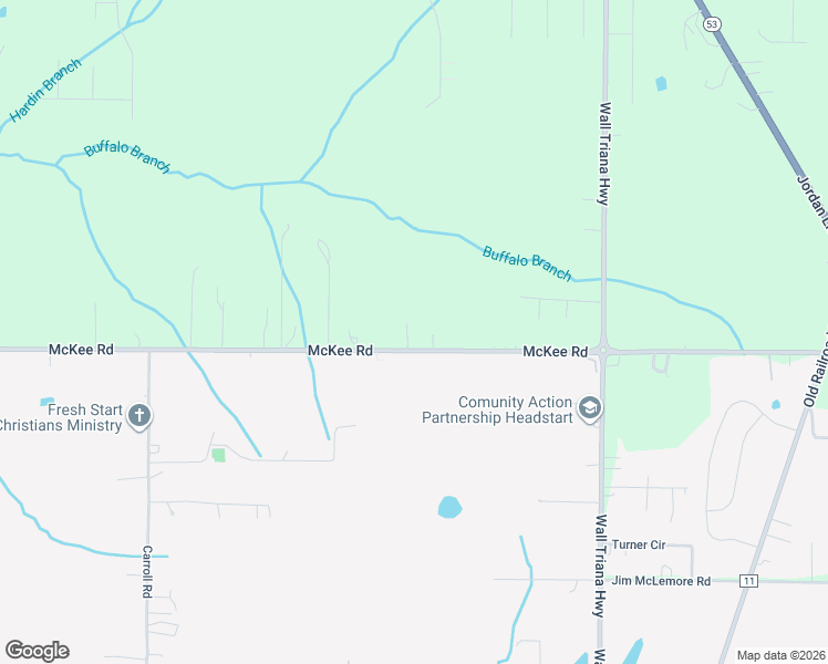 map of restaurants, bars, coffee shops, grocery stores, and more near 1089 McKee Road in Toney