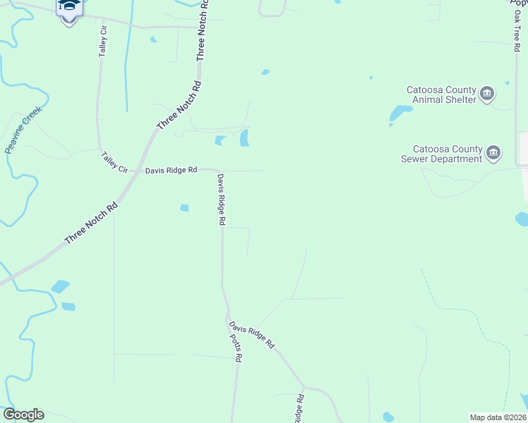 map of restaurants, bars, coffee shops, grocery stores, and more near 417 Davis Ridge Road in Ringgold