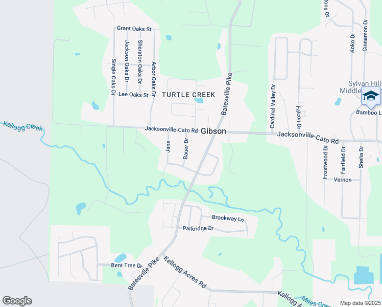 map of restaurants, bars, coffee shops, grocery stores, and more near 4 Bauer Drive in North Little Rock