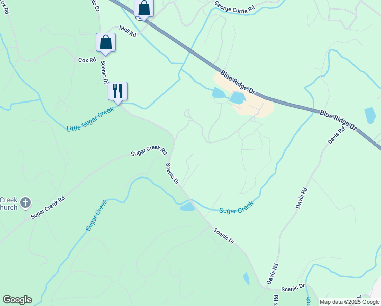 map of restaurants, bars, coffee shops, grocery stores, and more near 1241 Scenic Drive in Blue Ridge