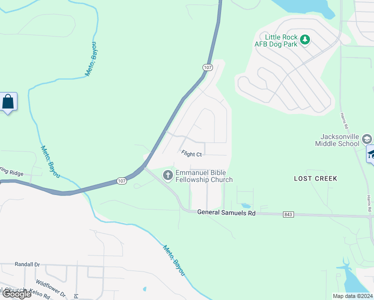 map of restaurants, bars, coffee shops, grocery stores, and more near 6020 Flight Court in Jacksonville