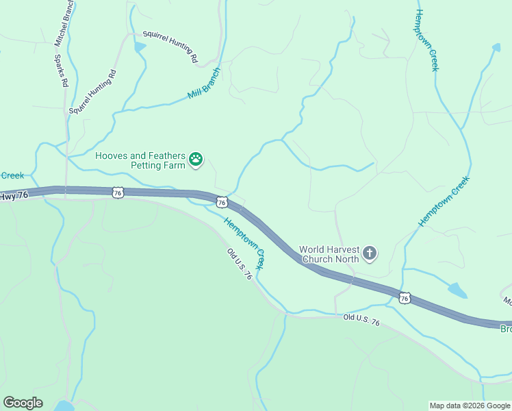 map of restaurants, bars, coffee shops, grocery stores, and more near 48 Turning Lay Creek Road in Morganton