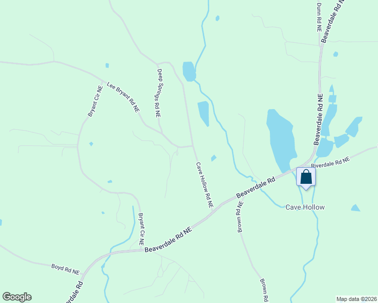 map of restaurants, bars, coffee shops, grocery stores, and more near 2277 Cave Hollow Road Northeast in Dalton