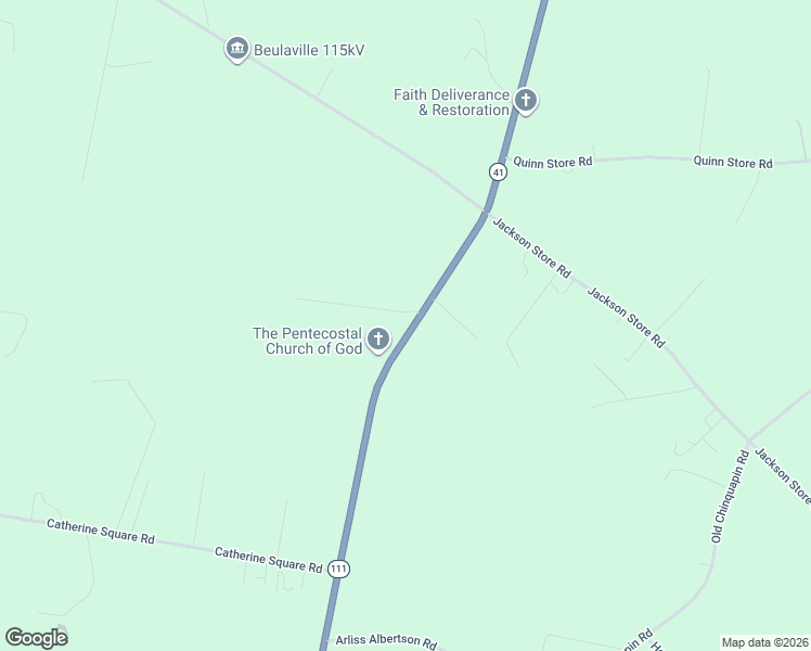 map of restaurants, bars, coffee shops, grocery stores, and more near 1590 South Nc 41 111 Highway in Beulaville