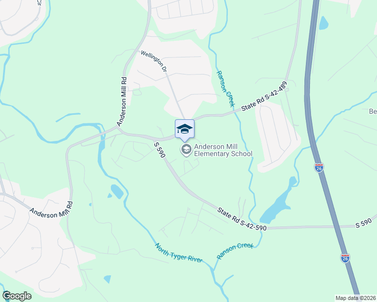map of restaurants, bars, coffee shops, grocery stores, and more near 1845 Old Anderson Mill Road in Moore