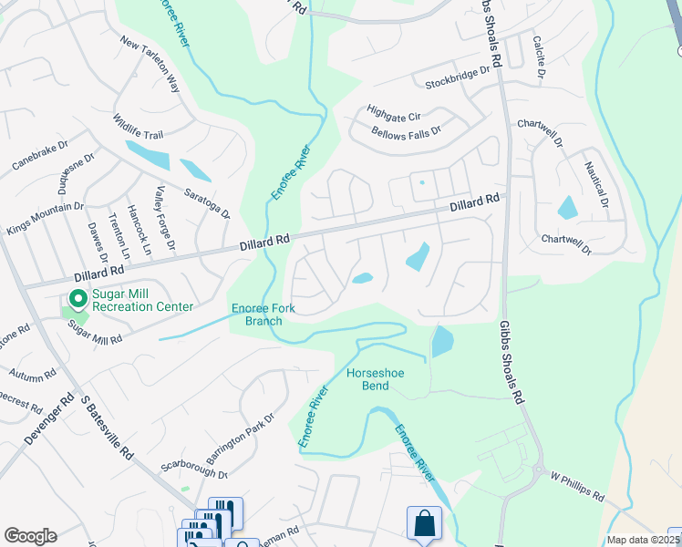 map of restaurants, bars, coffee shops, grocery stores, and more near 35 Brightmore Drive in Greer