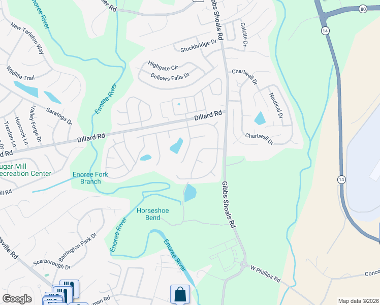 map of restaurants, bars, coffee shops, grocery stores, and more near 207 Traymore Way in Greer