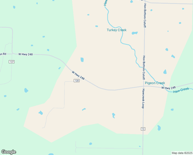 map of restaurants, bars, coffee shops, grocery stores, and more near 6446 State Highway 248 in Waldron