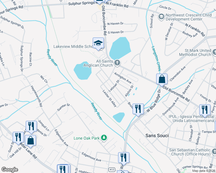 map of restaurants, bars, coffee shops, grocery stores, and more near 125 Brooks Avenue in Greenville