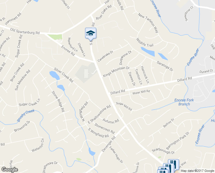 map of restaurants, bars, coffee shops, grocery stores, and more near 411 S-23-312 in Greer