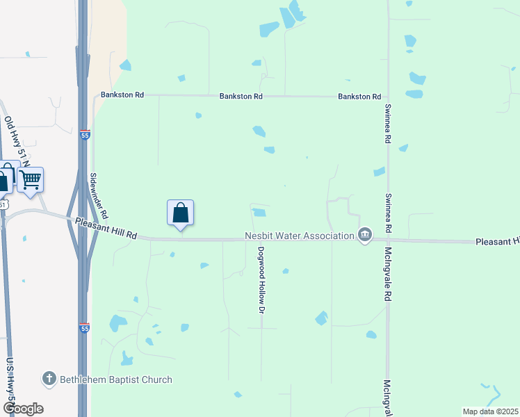 map of restaurants, bars, coffee shops, grocery stores, and more near 518 Pleasant Hill Road in DeSoto County