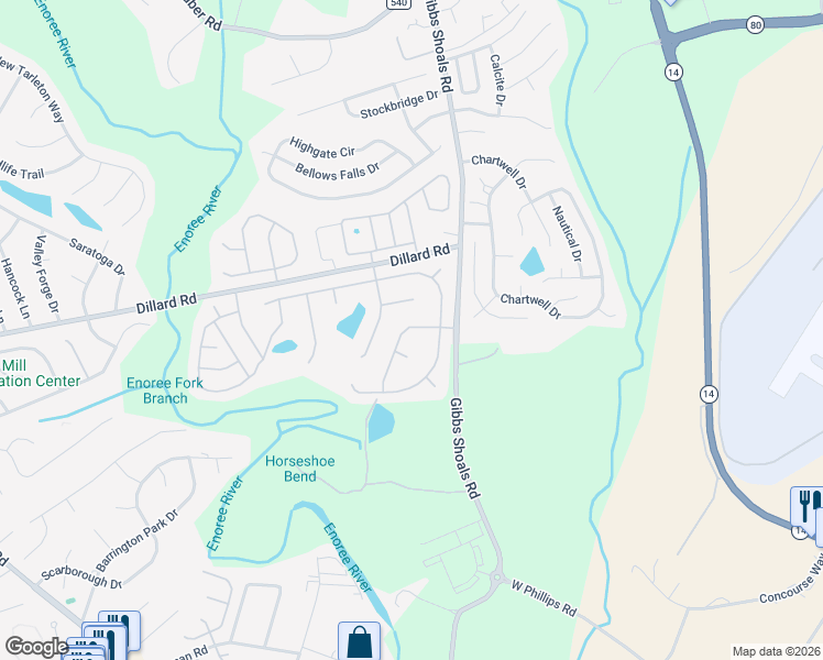 map of restaurants, bars, coffee shops, grocery stores, and more near 207 Medford Drive in Greer