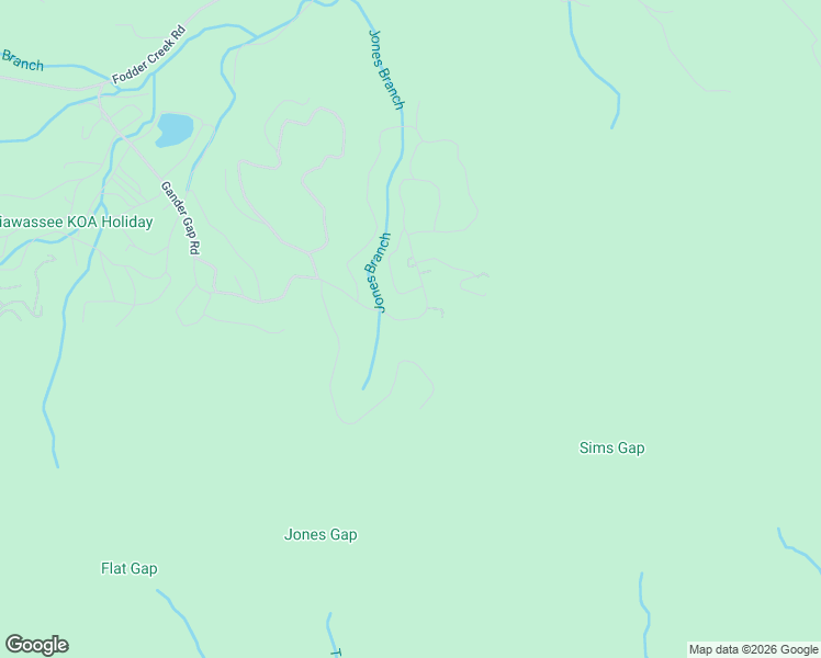 map of restaurants, bars, coffee shops, grocery stores, and more near 142 Gander Gap Road in Hiawassee