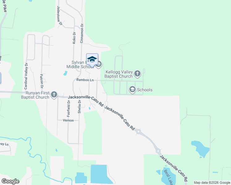 map of restaurants, bars, coffee shops, grocery stores, and more near 14 Aloha Circle in North Little Rock