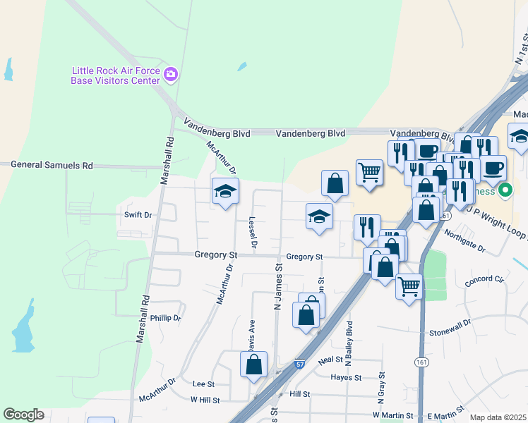 map of restaurants, bars, coffee shops, grocery stores, and more near 913 Norma Court in Jacksonville