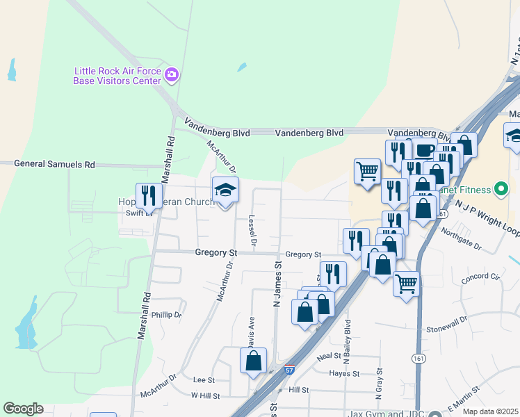 map of restaurants, bars, coffee shops, grocery stores, and more near 917 Norma Court in Jacksonville