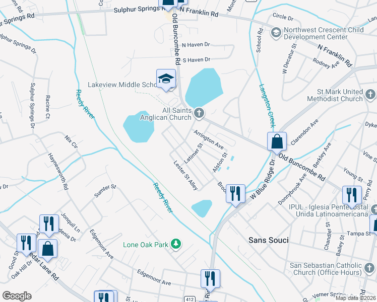 map of restaurants, bars, coffee shops, grocery stores, and more near 125 Brooks Avenue in Greenville